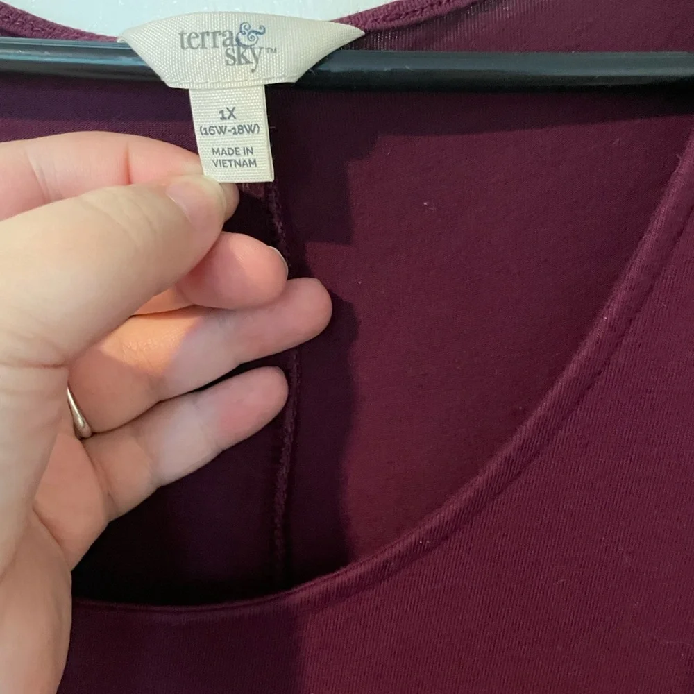 Terra & Sky Deep Burgundy Long Sleeve Dress - Picture 3 of 4